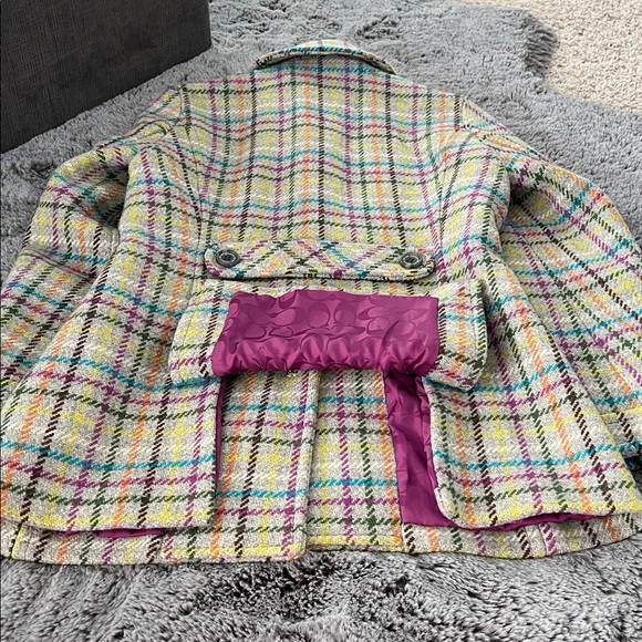 🎉Host Pick!🎉Coach 100% Wool Plaid Women's Pea Coat - Picture 9 of 10